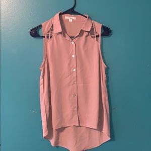 tan button down tank